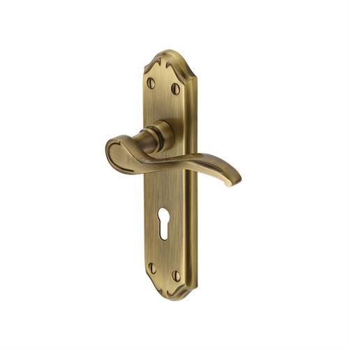 M.Marcus Heritage Brass Verona Door Handle on Backplate - Pair