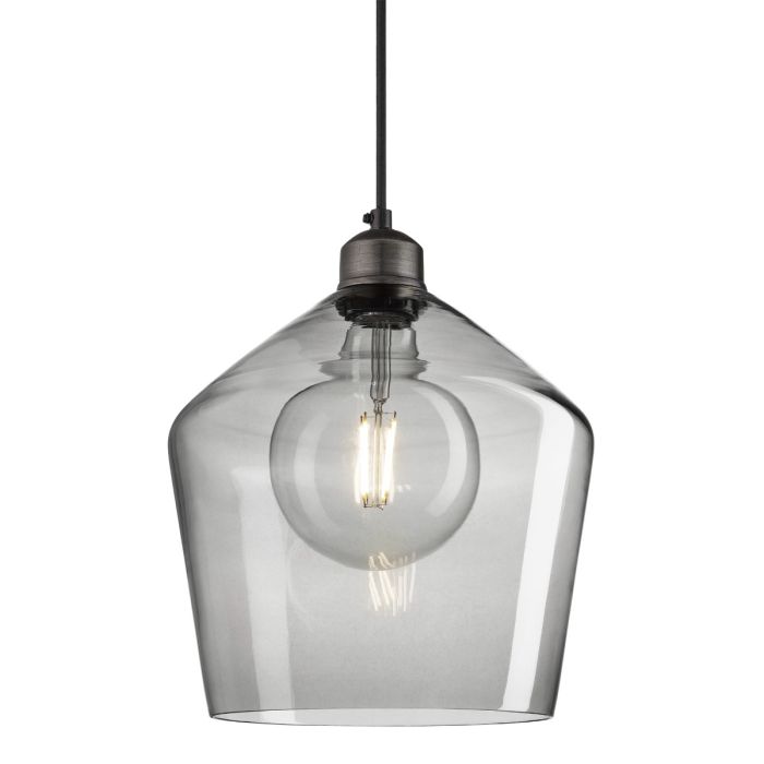 Industville 10 Inch Orlando Tinted Glass Schoolhouse Pendant