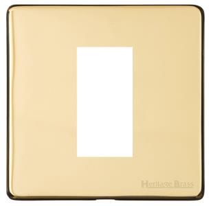 Heritage Brass Vintage Range Polished Brass, X01 - 1 Module Euro Plate