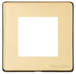 Heritage Brass Vintage Range Unlacquered Polished Brass, XUL - 2 Module Euro Plate