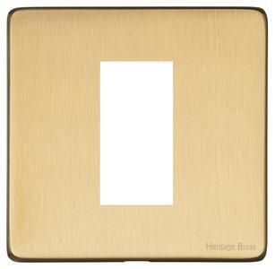Heritage Brass Vintage Range Satin Brass, X44 - 1 Module Euro Plate