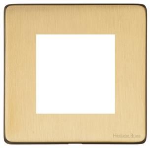 Heritage Brass Vintage Range Satin Brass, X44 - 2 Module Euro Plate