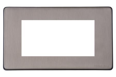 Heritage Brass Vintage Range Satin Black Nickel, X66 - 4 Module Euro Plate