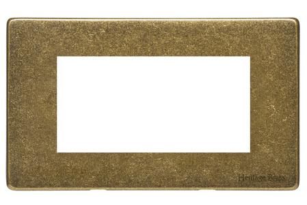 Heritage Brass Vintage Range Rustic Brass, XRB - 4 Module Euro Plate