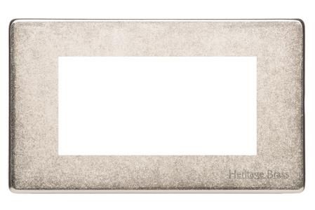 Heritage Brass Vintage Range Rustic Nickel, XRN - 4 Module Euro Plate