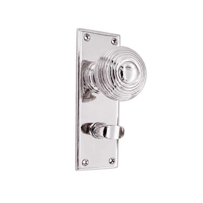 Spira Brass Beehive Knob on Backplate Bathroom