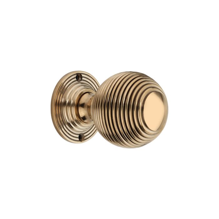 Spira Brass Reeded Door Knob Mortice/Rim