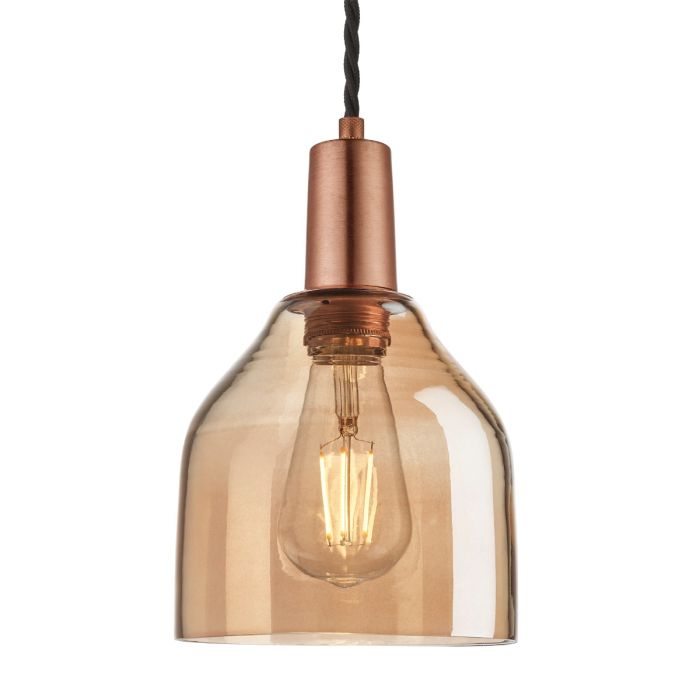 Industville Sleek Tinted Glass Cone Pendant