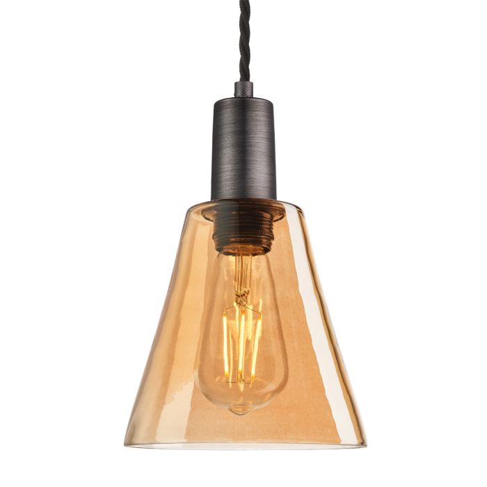 Industville Sleek Tinted Glass Flask Pendant