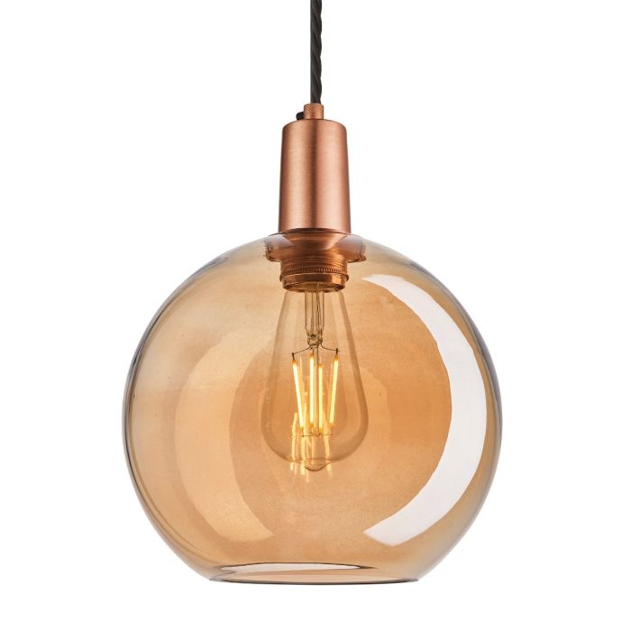 Industville 9 Inch Sleek Tinted Glass Globe Pendant