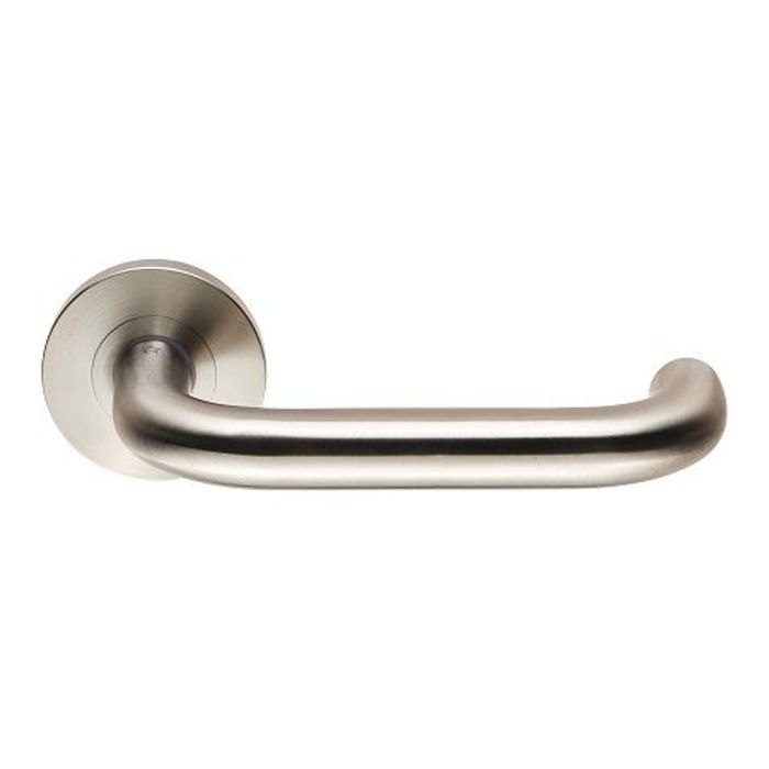 Eurospec - 19mm Grade 4 RTD Safety Door Handle on Rose - Satin Stainless Steel  - Pair