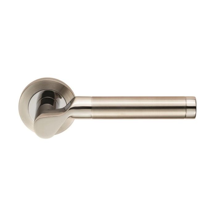 Eurospec - Lucerna Door Handle on Rose - Bright & Satin Stainless Steel - Pair