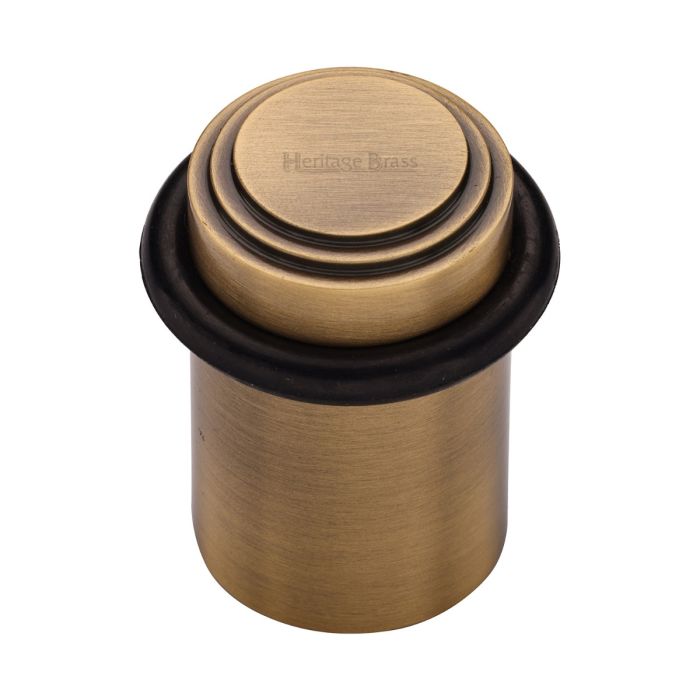M.Marcus Heritage Brass Round Door Stop Stepped