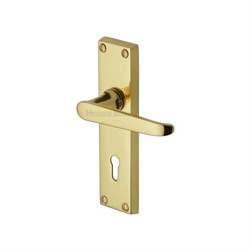 M.Marcus Heritage Brass Victoria Door Handle on Backplate - Pair