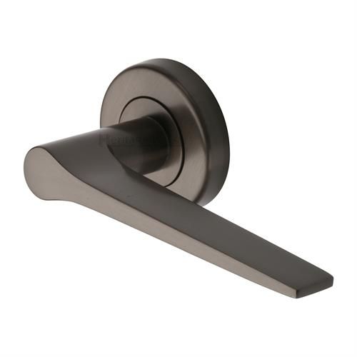 M.Marcus Heritage Brass Gio Door Handle on Round Rose - Pair