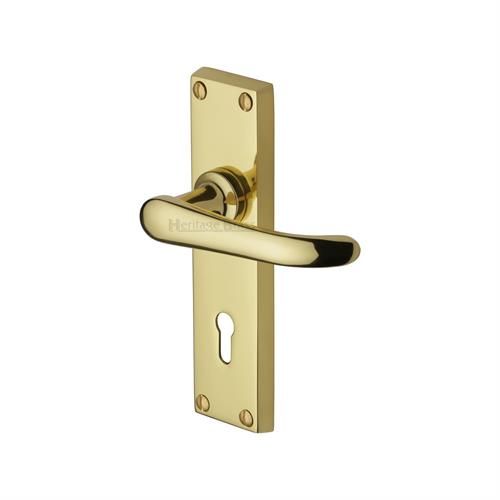 M.Marcus Heritage Brass Windsor Door Handle on Backplate - Pair