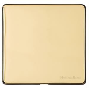 Heritage Brass Vintage Range Unlacquered Polished Brass, XUL - Single Blank Plate