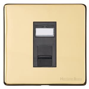 Heritage Brass Vintage Range Unlacquered Polished Brass, XUL - 1 Gang RJ11