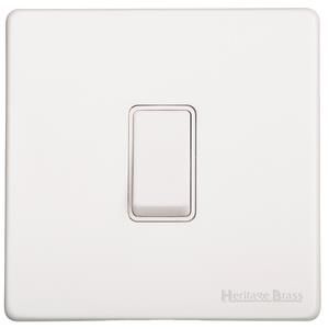 Heritage Brass Vintage Range Gloss White, XGL - 1 Gang Intermediate Rocker Switch