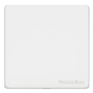 Heritage Brass Vintage Range Matt White, XWH - Single Blank Plate