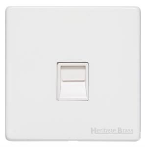 Heritage Brass Vintage Range Matt White, XWH - 1 Gang Master Line Socket