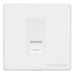 Heritage Brass Vintage Range Matt White, XWH - 1 Gang RJ11