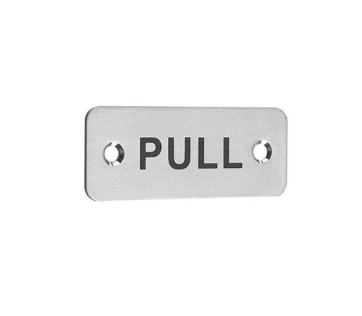 Zoo Hardware - Rectangular Pull Sign - Satin Stainless Steel