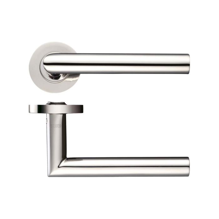 Zoo Hardware 19mm Grade 304 Mitred Door Handle on Rose - Pair