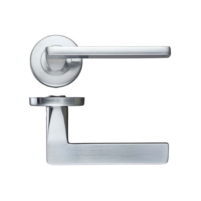 Zoo Hardware Stanza Contract Leon Door Handle on Rose - Pair