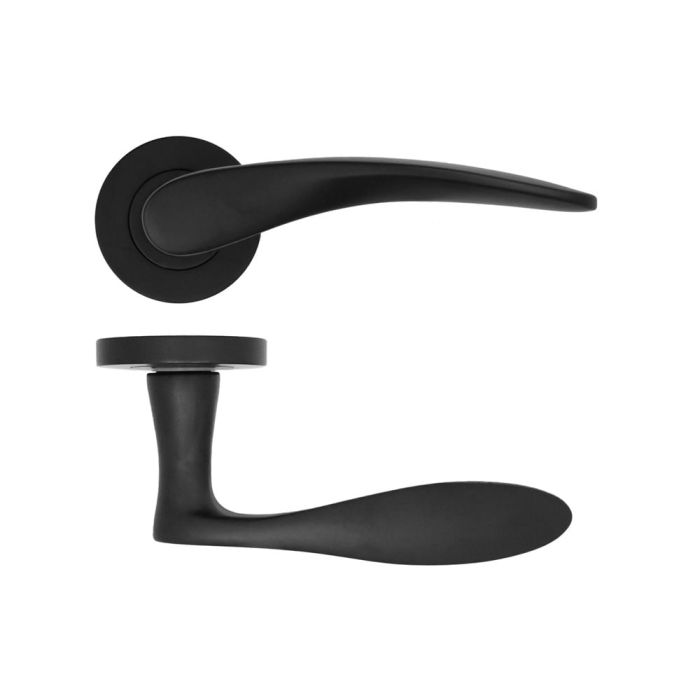 Zoo Hardware Stanza Merida Door Handle on Rose - Pair