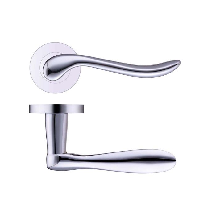 Zoo Hardware Stanza Designer Lincoln Door Handle on Rose - Pair