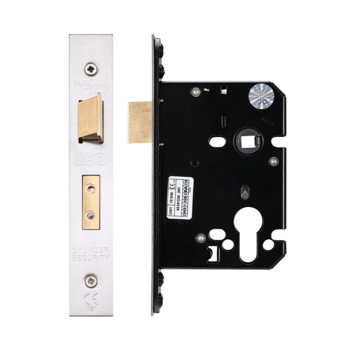 Zoo Hardware ZUKS76EPSS Euro Profile Sash Lock 76mm – Satin Stainless Steel